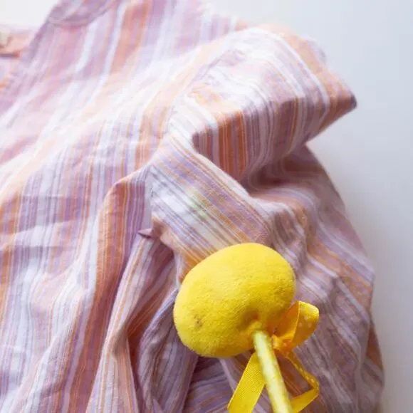 YERSE Blanca Multicolored Stripe Cotton Dress - Size S - Picture 7 of 8